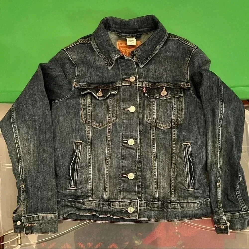 Levi’s Traditional Blue Jean Denim Jacket Red Tab Small - Picture 3 of 13